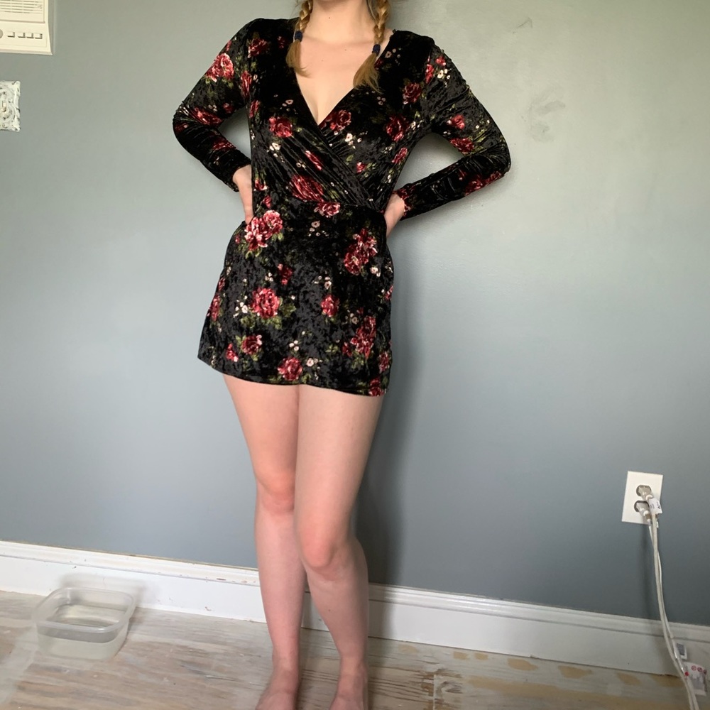Velvet Flower Romper